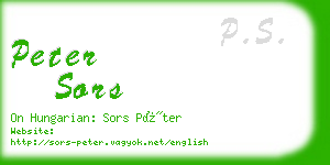 peter sors business card